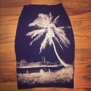 Palm Tree Body Con Skirt